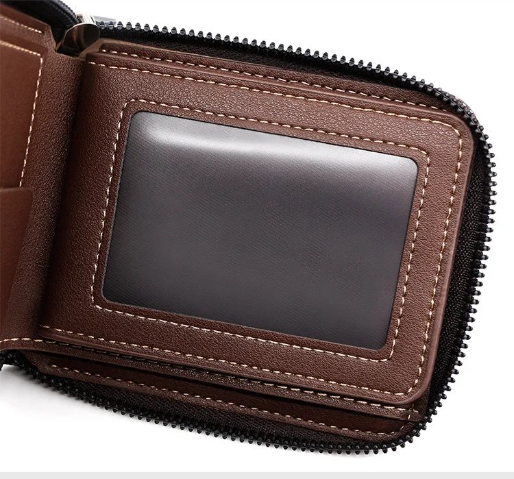 New Men Zipper Wallets Short Card Holder Vintage Male Wallet High Quality PU Leather Classic Coin Pocket Wallet For Boys New Men Zipper Wallets Short Card Holder Vintage Male Wallet High Quality PU Leather Classic Coin Pocket Wallet For Boys