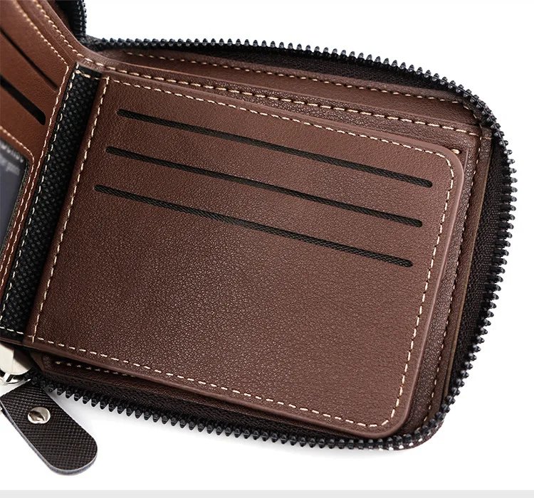 New Men Zipper Wallets Short Card Holder Vintage Male Wallet High Quality PU Leather Classic Coin Pocket Wallet For Boys New Men Zipper Wallets Short Card Holder Vintage Male Wallet High Quality PU Leather Classic Coin Pocket Wallet For Boys