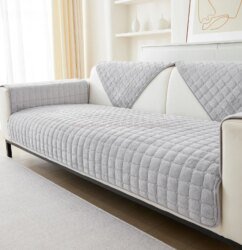 "Thick Velvet Sofa Cover Plush Flannel Non-Slip Waterproof Couch Protector"