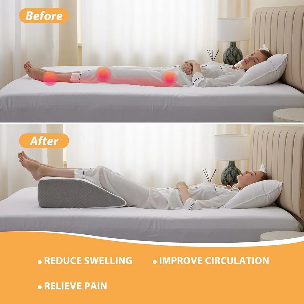 Leg Pillow, 8inch Leg Elevating Pillow for Legs,Rest, Sleeping,Leg Wedge Pillow for Side Sleeping, Memory Foam Leg Wedge Pillow Leg Pillow, 8inch Leg Elevating Pillow for Legs,Rest, Sleeping,Leg Wedge Pillow for Side Sleeping, Memory Foam Leg Wedge Pillow