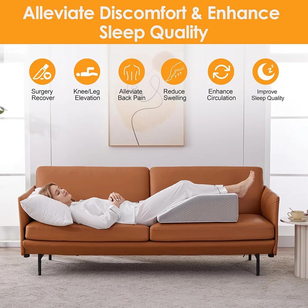 Leg Pillow, 8inch Leg Elevating Pillow for Legs,Rest, Sleeping,Leg Wedge Pillow for Side Sleeping, Memory Foam Leg Wedge Pillow Leg Pillow, 8inch Leg Elevating Pillow for Legs,Rest, Sleeping,Leg Wedge Pillow for Side Sleeping, Memory Foam Leg Wedge Pillow
