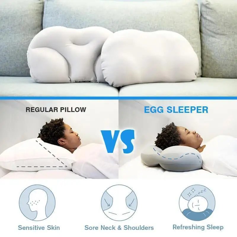 All-round Egg Shaped Cloud Pillow Soft Bed Pillow Nursing Pillow 3D Ergonomic Sleeping Memory Foam Egg Shaped Ergonomic Pillows