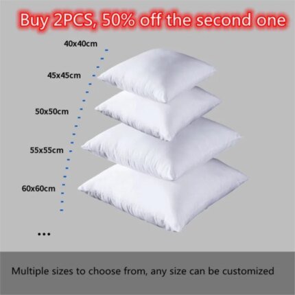 "Standard White Bounce Back Pillow Cushion Core for Sofa and Home Interior"
