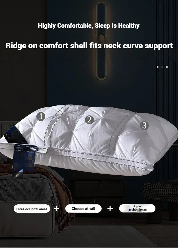Comfortable Pillows for Sleeping 5-star Hotel Pillow Three-dimensional Soft Bilateral Washed Solid Color Pillow Sleeping Pillows