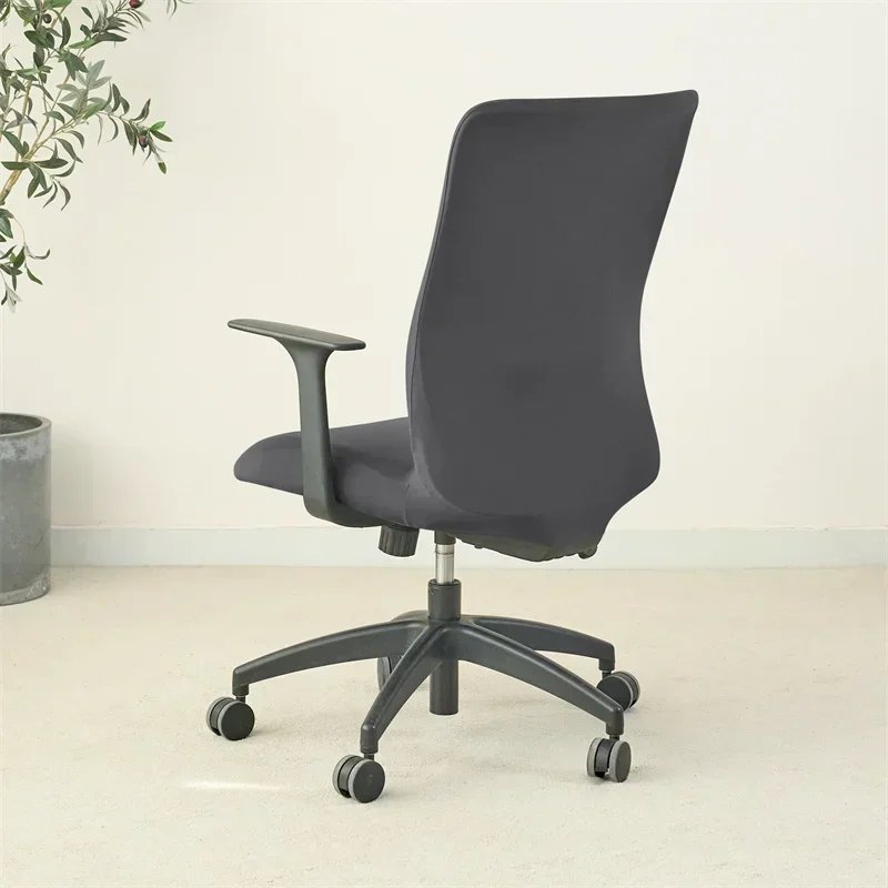 1PC Solid Color Office Armchair Cover Stretch Spandex Computer Chair Covers Lift Rotating Chair Case Funda Silla Escritorio