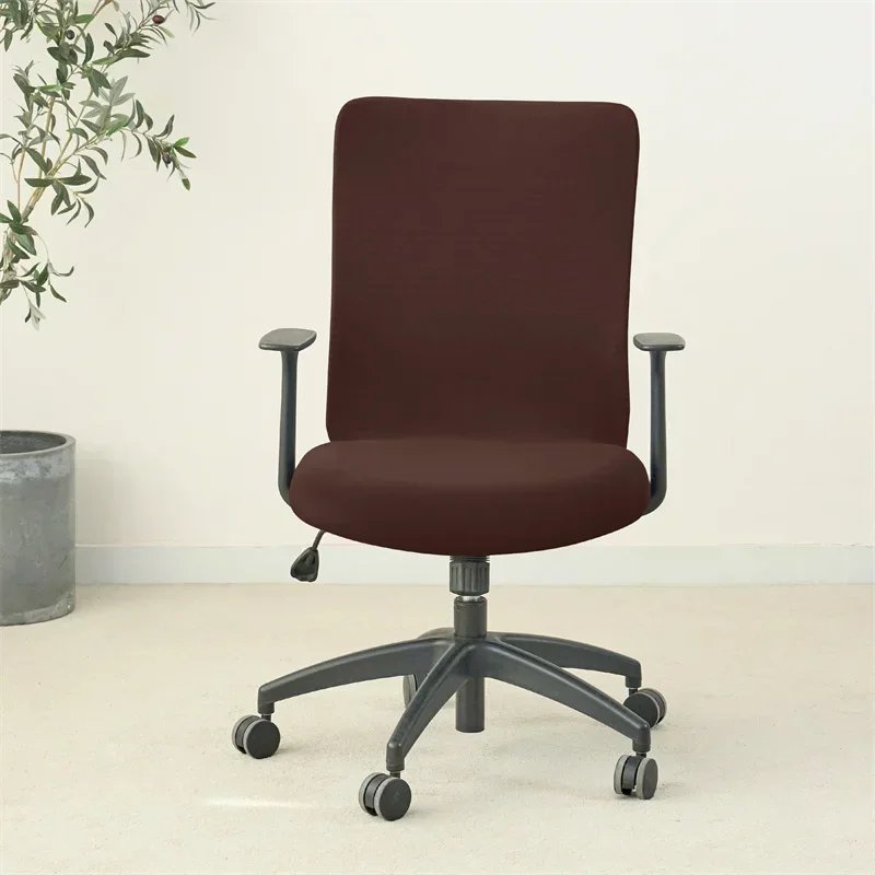 1PC Solid Color Office Armchair Cover Stretch Spandex Computer Chair Covers Lift Rotating Chair Case Funda Silla Escritorio
