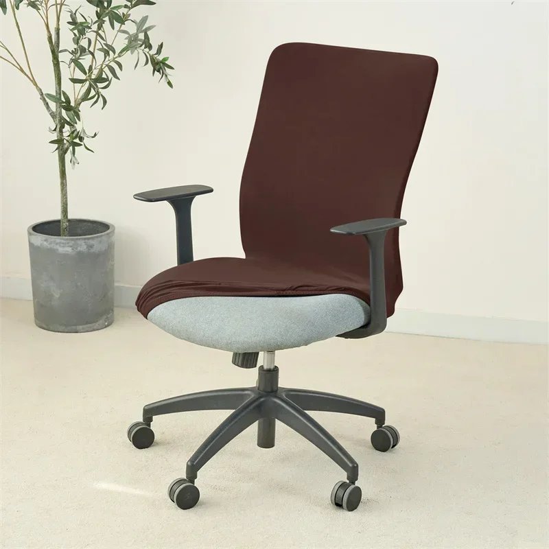1PC Solid Color Office Armchair Cover Stretch Spandex Computer Chair Covers Lift Rotating Chair Case Funda Silla Escritorio