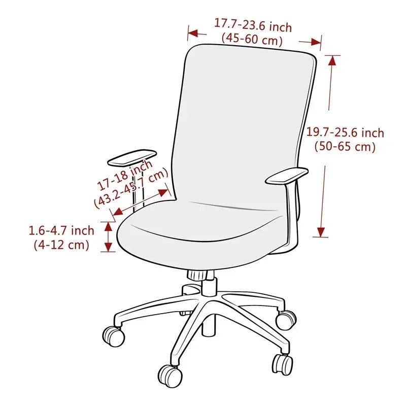 1PC Solid Color Office Armchair Cover Stretch Spandex Computer Chair Covers Lift Rotating Chair Case Funda Silla Escritorio