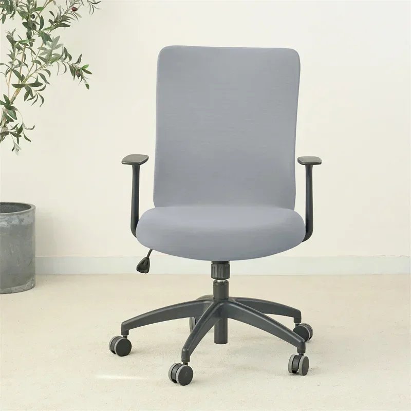 1PC Solid Color Office Armchair Cover Stretch Spandex Computer Chair Covers Lift Rotating Chair Case Funda Silla Escritorio