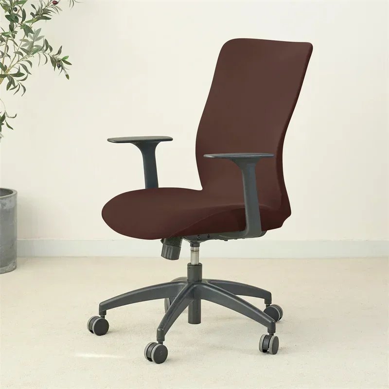 1PC Solid Color Office Armchair Cover Stretch Spandex Computer Chair Covers Lift Rotating Chair Case Funda Silla Escritorio