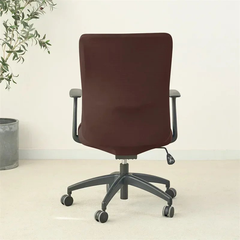 1PC Solid Color Office Armchair Cover Stretch Spandex Computer Chair Covers Lift Rotating Chair Case Funda Silla Escritorio