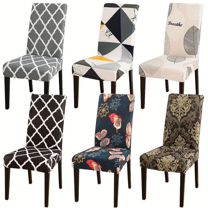 Printed Stretch Parsons Chair Covers for Dining Room and Kitchen Chairs