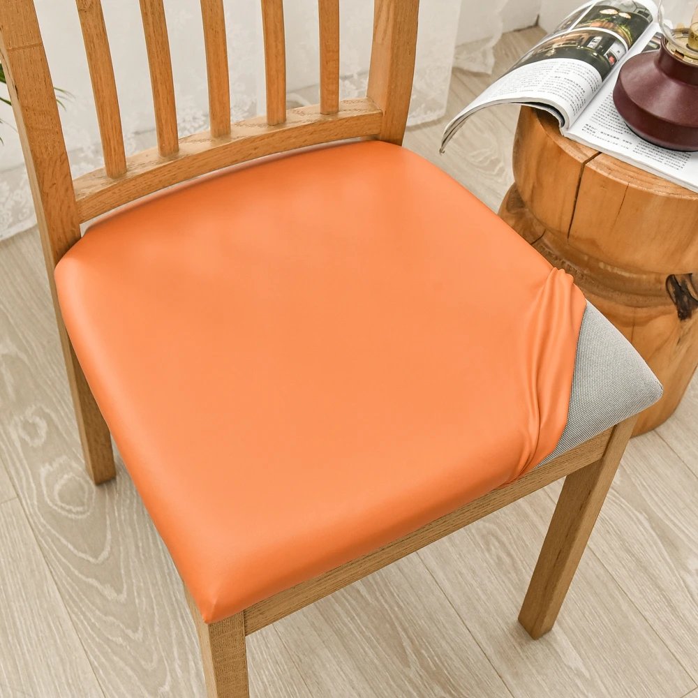 PU Waterproof Chair Cushion Cover For Kitchen Dining Room Leather Seat Cover Dining Room Chair Seat Cushion Cover