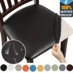 PU Waterproof Dining Chair Cushion Covers for Kitchen Dining Room Leather Seat