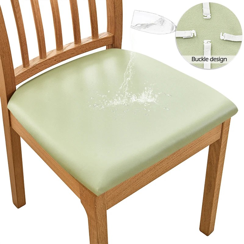 PU Waterproof Chair Cushion Cover For Kitchen Dining Room Leather Seat Cover Dining Room Chair Seat Cushion Cover
