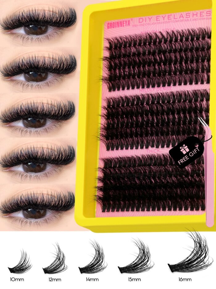Cluster Lashes Kit - Fluffy Individual Lashes Volume Mixed Tray Faux Mink Lashes Eyelash Extension Makeup - Image 1
