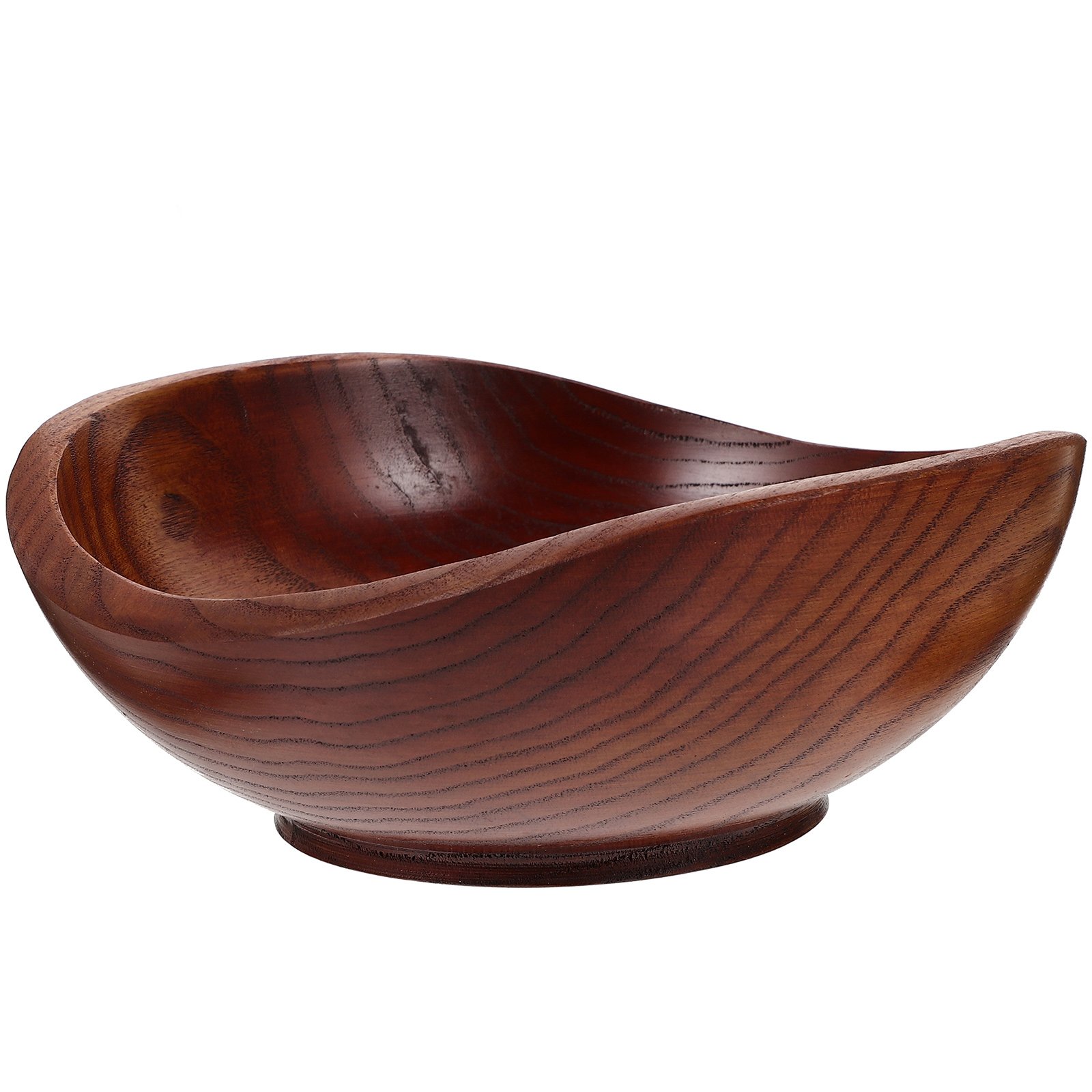 Solid Wood Fruit Bowl Kitchen Counter Snack Bowl Premium Wooden Salad Bowl Rustic Serving Bowl Smooth Edge Food