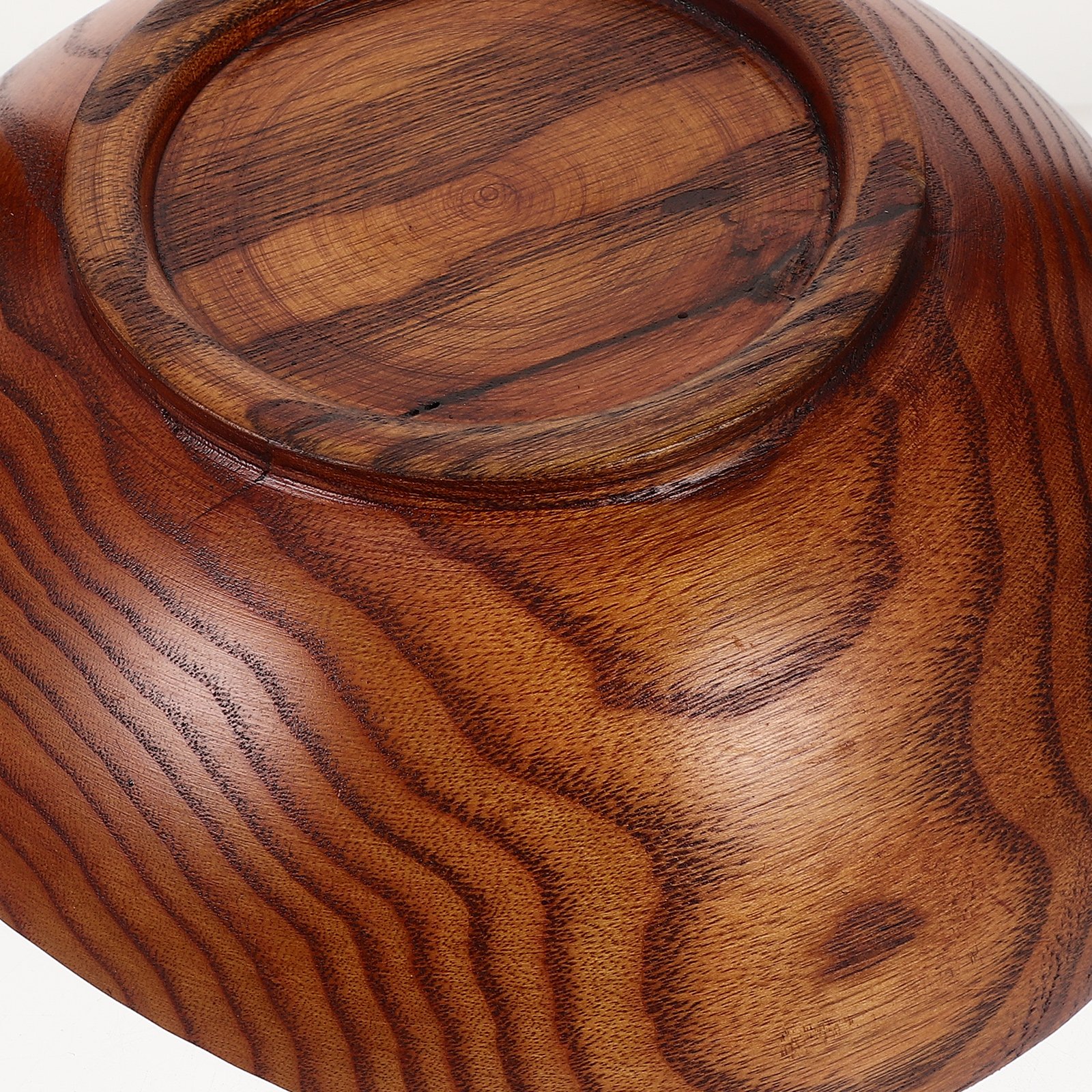 Solid Wood Fruit Bowl Kitchen Counter Snack Bowl Premium Wooden Salad Bowl Rustic Serving Bowl Smooth Edge Food