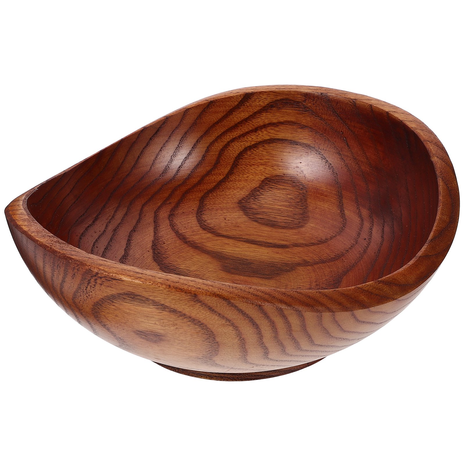 Solid Wood Fruit Bowl Kitchen Counter Snack Bowl Premium Wooden Salad Bowl Rustic Serving Bowl Smooth Edge Food
