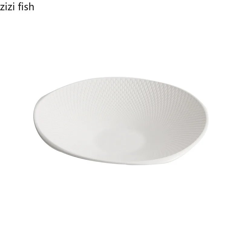 White Ceramic Soup Bowl Noodle Bowls Irregular Ceramics Dining Plate Fruit Salad Bowl Dessert Bowls Serving Plate Dim Sum Dish White Ceramic Soup Bowl Noodle Bowls Irregular Ceramics Dining Plate Fruit Salad Bowl Dessert Bowls Serving Plate Dim Sum Dish