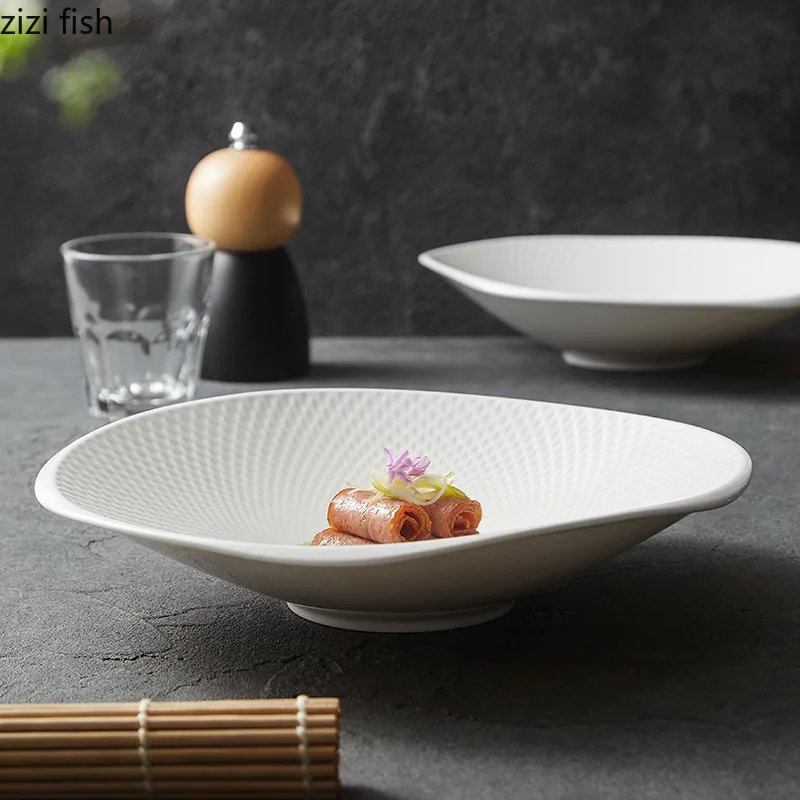 White Ceramic Soup Bowl for noodles, salads, and desserts