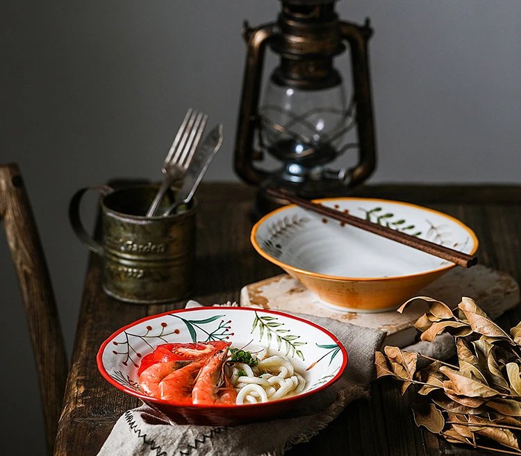 8 inch Ceramic Bowl Noodle Bowl Forest Animal Design Large Bowl Restaurant Household Pasta Ramen Bowl 8 inch Ceramic Bowl Noodle Bowl Forest Animal Design Large Bowl Restaurant Household Pasta Ramen Bowl