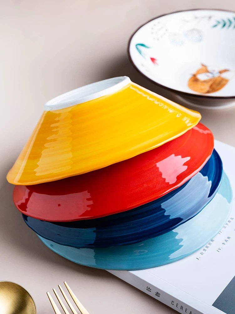 8 inch Ceramic Bowl Noodle Bowl Forest Animal Design Large Bowl Restaurant Household Pasta Ramen Bowl 8 inch Ceramic Bowl Noodle Bowl Forest Animal Design Large Bowl Restaurant Household Pasta Ramen Bowl